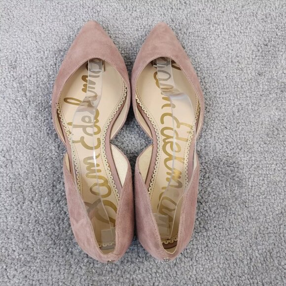 Sam Edelman Rodney D'Orsay Pointed Toe Womens 7.5 Shoes Flat Suede Slip On Mauve - Picture 8 of 9